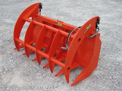 skid steer root grapple bucket|60 inch root rake grapple.